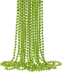 ZZYFGH 12 PCS Bead Necklace, 33'' Mardi Gras Beaded Necklaces – Fun for Kids & Family - Light Green