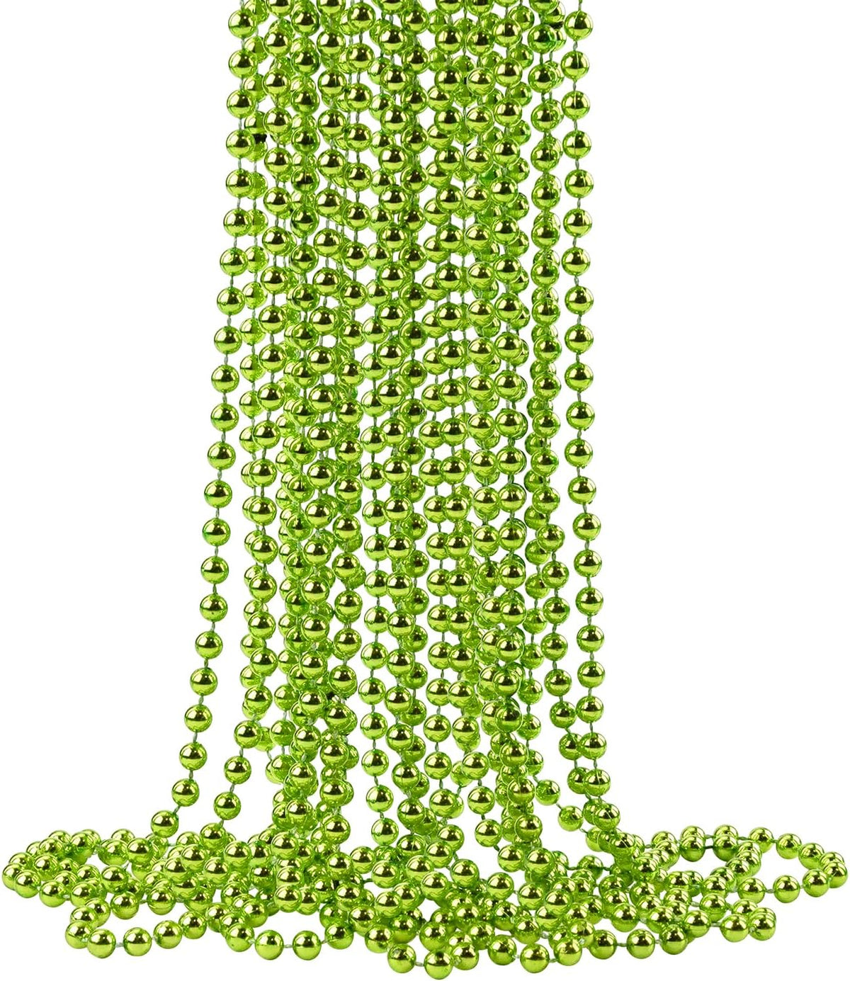 ZZYFGH 12 PCS Bead Necklace, 33'' Mardi Gras Beaded Necklaces – Fun for Kids & Family - Light Green