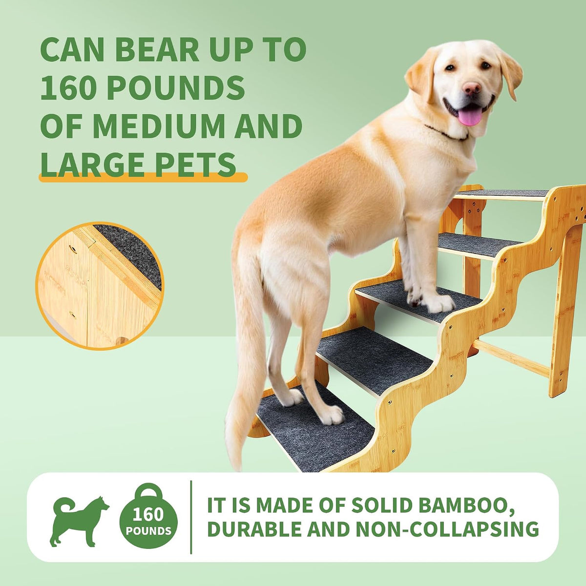 Dog Stairs for Small Dogs - Brown / 5.0 / 5-Step 35.8x17x24.4 inch - image 2