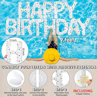 Shappy Happy Birthday Pool Floats Balloon – Fun for Kids & Family - White / 20'' / Colored Dots - image 2