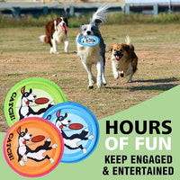 Dog Flying Disc, 3 Pack Dogs Flyer Toys, Lightweight Flying Disc Dog Fetch Toy for Small, Large Dogs & Puppies - Floats in Water & Safe on Teeth