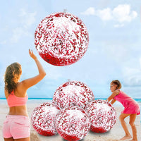 TURNMEON 5 Pack Sequins Beach Balls 16 Inch 24 Inch Pool Party - Red / 2 pcs 24inch+3 pcs 16inch - image 2
