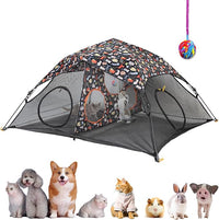 Outdoor Cat Play Tent for Indoors and Outdoors (X- Large Portable Pet House, Outdoor Cat Enclosure for Cats, Rabbits and Small Animals Easy to Connect with Run Tunnels, Cubes (Patented)