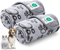 Luciphia Fluffy Paw Print Dog Blanket Large/Medium/Small - Pcs2 Grey Paw / 41x31 inches