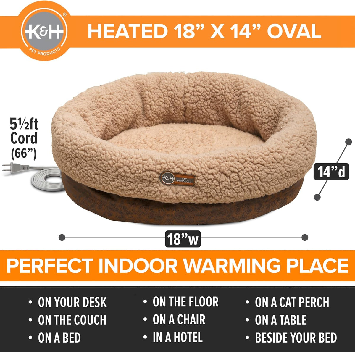 K&H Heated Cat Bed, Thermo-Snuggle Cup Bomber Indoor - Chocolate / 14 X 18 Inches / Cup Bomber - image 2