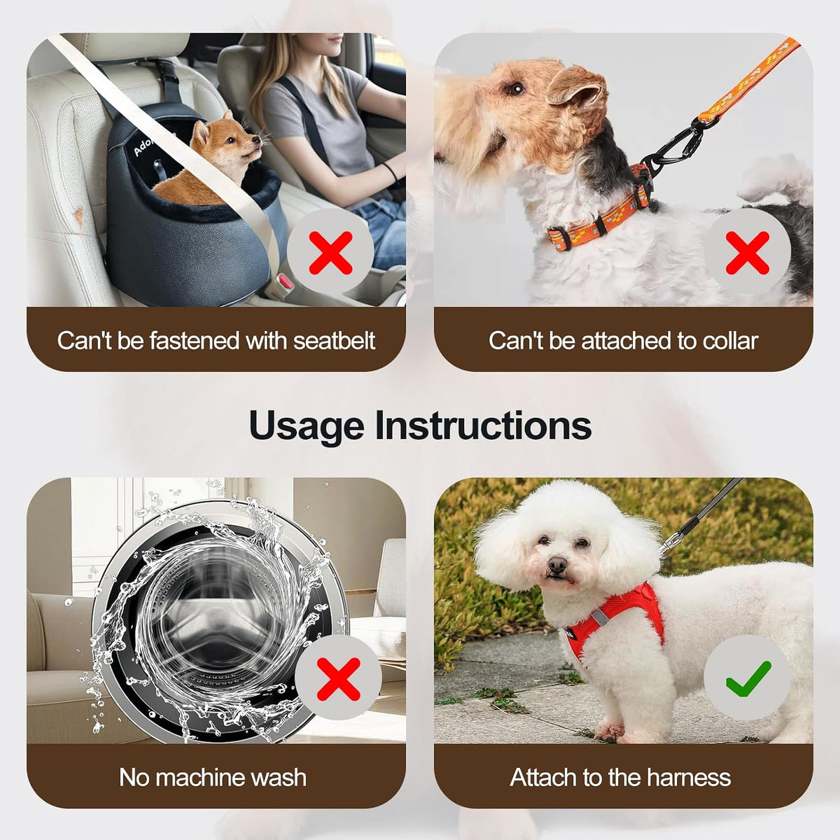 Dog Car Seat Large Medium Size Dog - PU Dog Booster / S - image 4