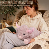Wepop 5lbs Highland Cow Weighted Stuffed Animals 22in Giant Highland - Highland Cow-pinkp - image 3