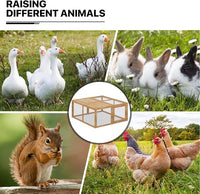 MoNiBloom Portable Chicken Run Rabbit Hutch Folding Chicken Cage Hen Coop for Indoor/Outdoor, Top and Side Opening Doors Small Animal Pet Playpen No Assembly Required Poultry Cage 45.5 x 42.5 x 20 in