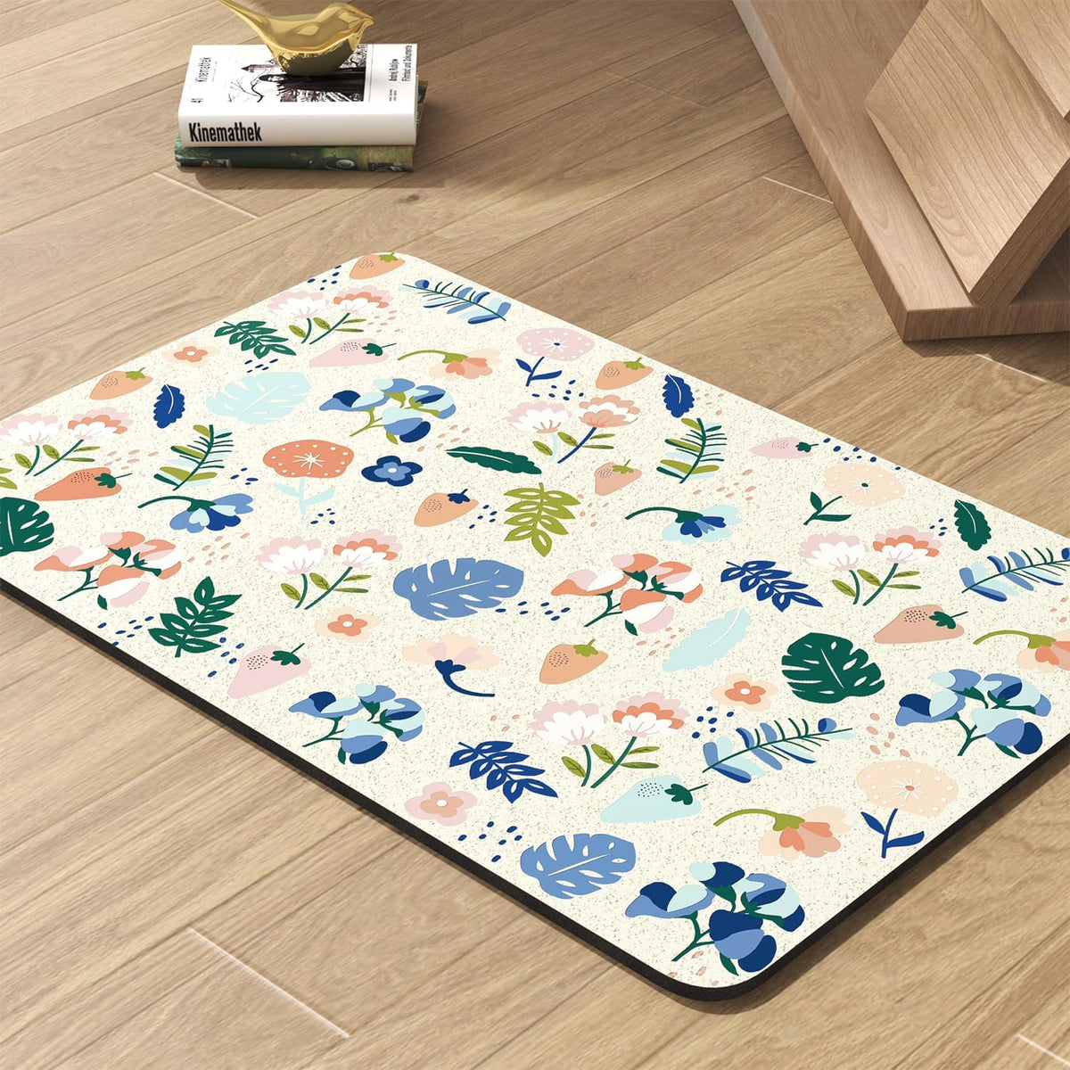 PADOOR Pet Feeding Mat-Absorbent Dog Mat for Food and Water Bowl-No - 12"x19" / Floral