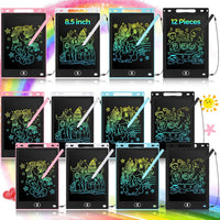 Tinlade 12 Pack LCD Writing Tablet for Kids - Pink, Light Blue, White, Black / 8.5 Inch