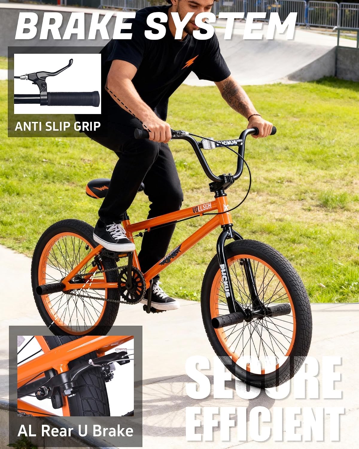 vollsch RUCKUS 20 inch kids freestyle BMX bike with pegs - view 38