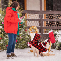 Santa Dog Costume, Dog Christmas Outfit, Riding Pet Costume - Plaid / XXXL(Neck:23.6-29.5'' Chest:27.5-37.4") - image 4