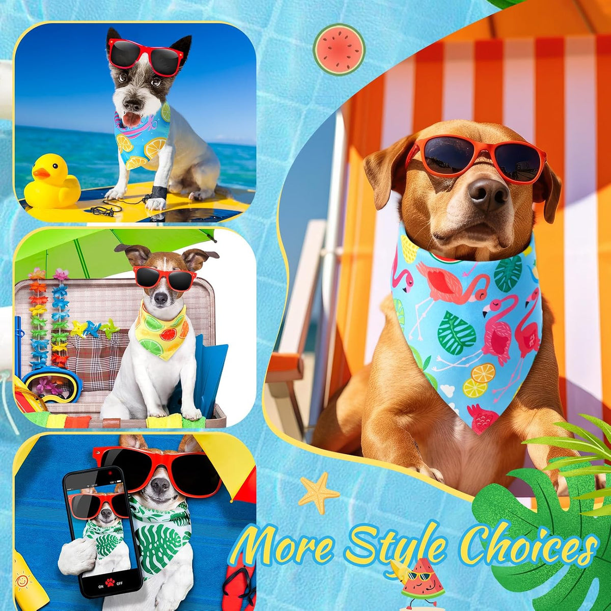 Chunful 100 Pcs Fall Dog Bandanas Bulk Maple Leaf Print Autumn Pet - Fruit / 31.5 x 21.7 x 21.7" - image 4