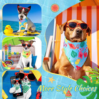 Chunful 100 Pieces Dog Bandanas Bulk Summer Pet Bandanas Pack Triangle Scarf Bib Kerchief Set for Small Large Dog Costume Accessories Decoration(19.7 x 13.8 x 13.8,Fruit)