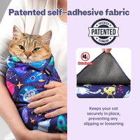 Paw Legend 27.6" Cat Wrap for Grooming Cat Wrap for Cutting Nails Cat - XL(35.4'x35.4") / Space Cat Pattern - image 2