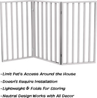Pet Gate, 3-Panel Indoor Foldable Dog Fence for Stairs, Hallways - White / 3 Panel - image 3