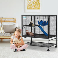 HABUTWAY 36.5''H Large Metal Rolling Ferrets Cage - 36.0"L x 23.0"W x 39.0"H - image 2