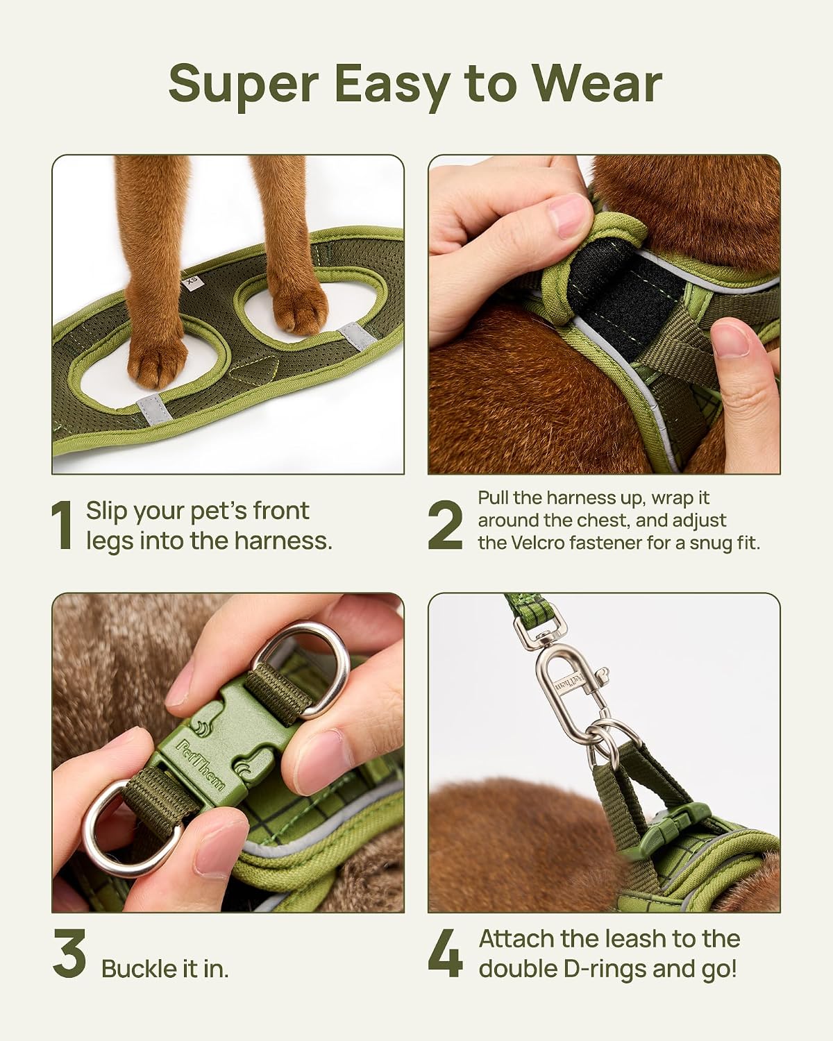 Upgraded Cat Harness and Leash Set - Green Growling Crocodile / S - image 2