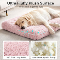 JOEJOY Large Dog Bed Crate Pad - 44.0"L x 32.0"W x 4.0"Th / Pink - image 2