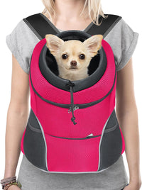 Dog Front Carrier Backpack, Adjustable Breathable Dog Backpack – Essentials for Dogs - Rose / Large (9-13.5lbs)