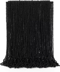EOBOH 12PCS Mardi Gras Beads, Gold Beaded Necklace Stuff Set - Black / 144