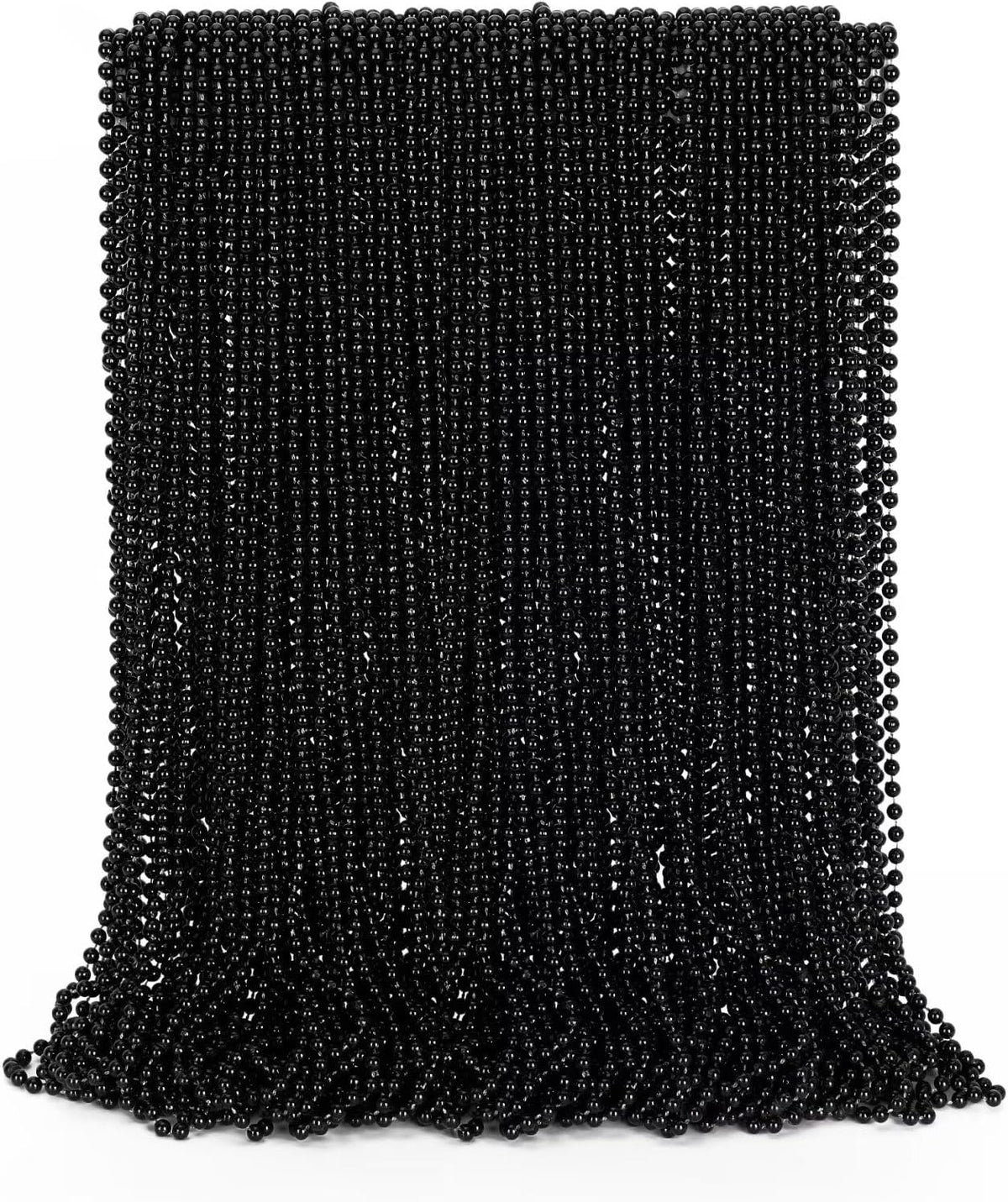EOBOH 12PCS Mardi Gras Beads, Gold Beaded Necklace Stuff Set - Black / 144