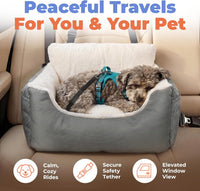 Best Pet Supplies Elevated Dog Car Seat for Small Dogs - Booster (Gray) / 21" x 20" x 14" - image 2
