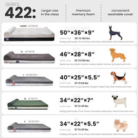 Laifug Orthopedic Memory Foam Dog Bed with Pillow and Durable Water Proof Liner & Removable Washable Cover & Smart Design Medium (34"x22"x5.5"), Grey
