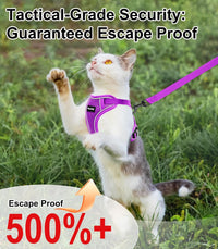 Cat Harness and Leash for Walking Escape Proof Soft Adjustable Cat - Purple / XS (4-6lb) - image 2