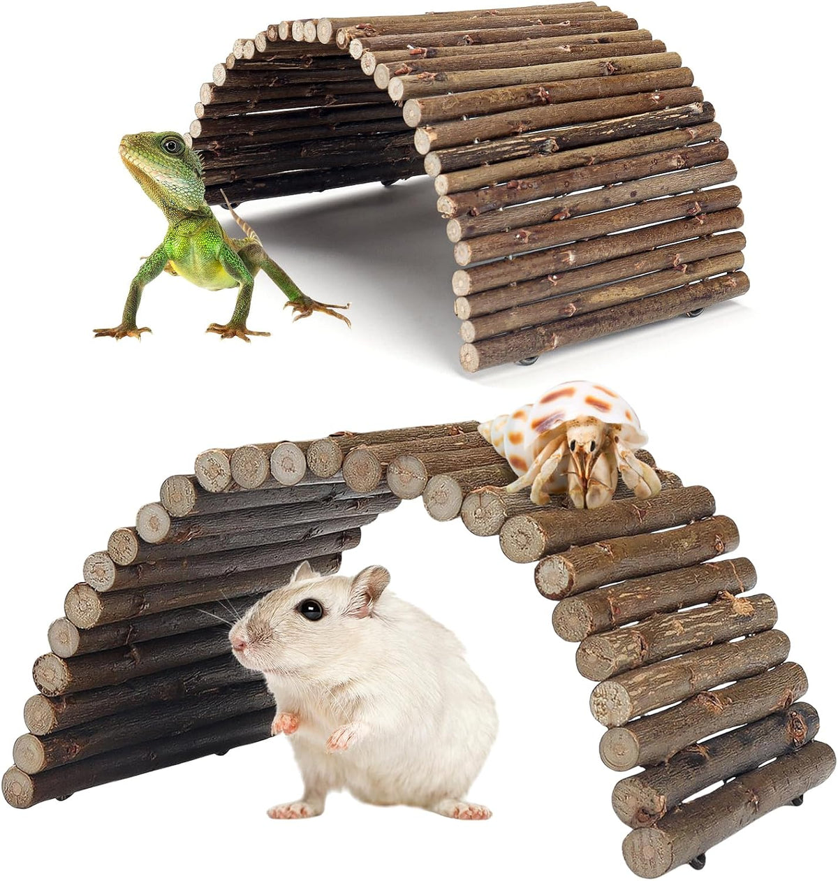 QUOZUO 2PCS Reptile Hideout Hermit Crab Bendable Bridge