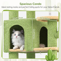 Globlazer 65in Sturdy Cat Tree Tower for Indoor Large Cats, S65 - 65inch / Green - image 4