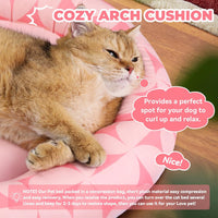 Zerbuger 20in Pink Round Dog Bed Sofa for Dogs Cats - Pink Pattern / Small - image 3