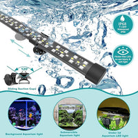 Submersible Aquarium Light for 12 to 23 Inch Fish Tank, 24/7 Cycle Fish Tank Light with Timer, Aquarium Plant Light with Full Spectrum+7 Single Colors, Auto On/Off, Adjustable Brightness