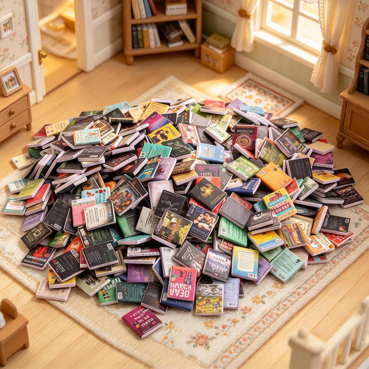 200Pcs Mini Books,Miniatures Book Accessories Bookshelf – Fun for Kids & Family - 500pcsmini Books / 500 - image 4