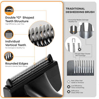 Deshedding Brush for Short/Medium-Hair Dogs & Cats - red / Medium - image 3