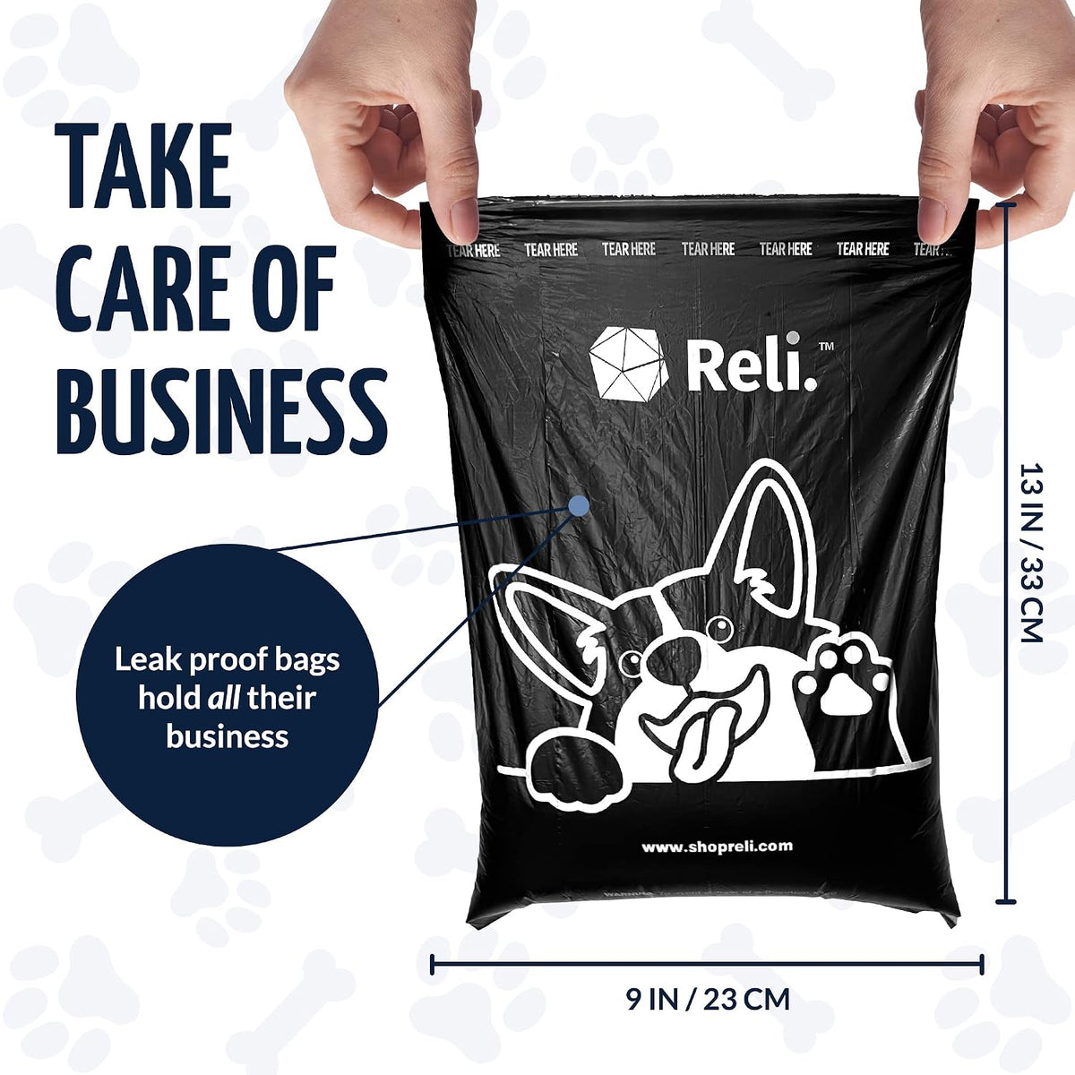 Reli. Dog Poop Bags, Black, 9x13" - image 2