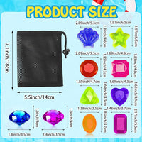 MARFOREVER pool dive gems, 8 diamond and 8 heart shaped acrylic gems with storage bag - view 4