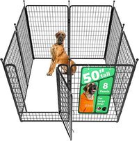 FXW Rollick Unleashed Dog Playpen for Indoor, Yard, RV Camping, 50 inch 8 Panels for Large Dogs, Black│Patented