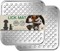 Lick Mat for Dogs & Cats, Double-Wall Stainless Steel - Large-2Pack