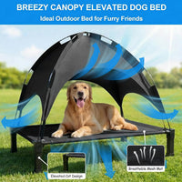 Elevated Dog Bed Raised Cooling Dog Cot for Large Dogs - Black / 42.1"L x 31"W x 37"H - image 2