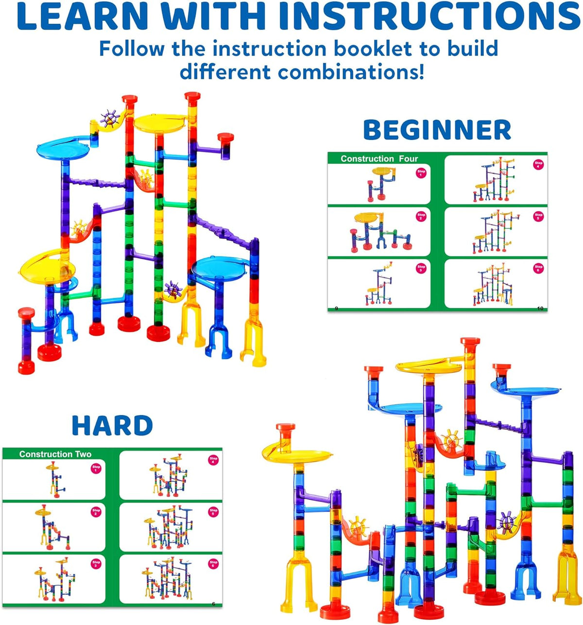 JOYIN 150Pcs Glowing Marble Run - Medium Set-150PCS - image 3