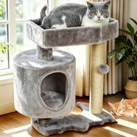 Halloween Cat Tree for Indoor Cats - Gray and Beige - image 2