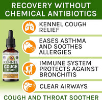 Kennel Cough Herbal Drops for Dogs & Cats - Cough Relief - Throat Soother - Dry and Wet Pet Cough - Made in US - 2 Fl Oz