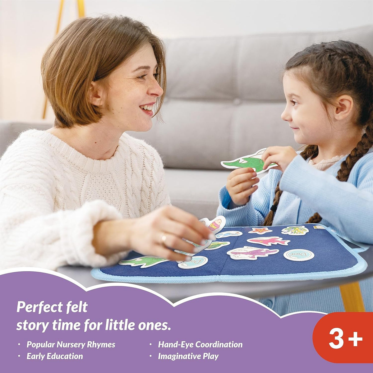 CHEFAN Felt Board for Toddlers, Felt Story Board - Wheels on the Bus - image 2