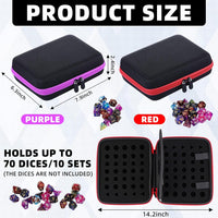 Aoriher 1 Pcs Dice Case with Removable Slotted Tray - Red,Purple - image 2