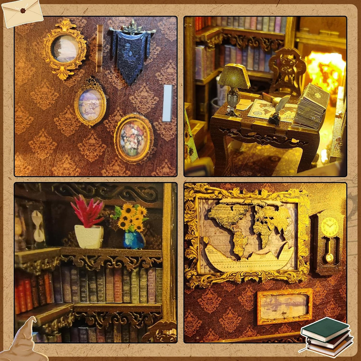 CRIOLPO DIY Miniature Dollhouse - Library - image 3