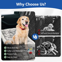 Thickened Dog Bed for Car Back Seat, Upgraded Bottom Non-Slip - Grey-white - image 4