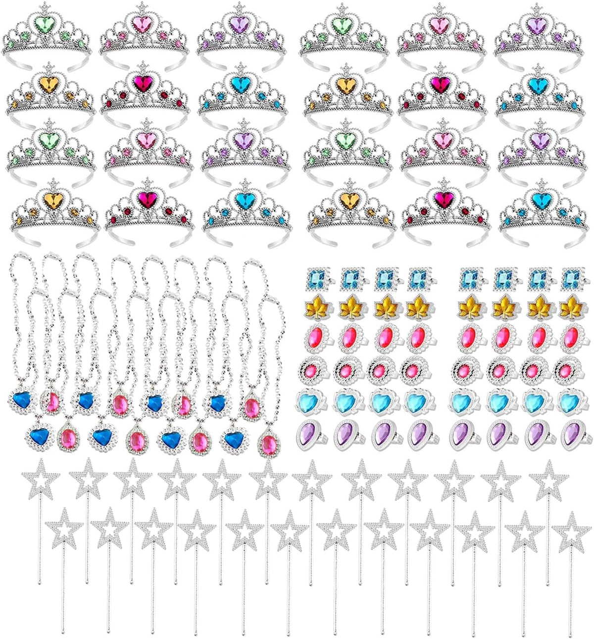S & E Teacher's Edition 8 pack princess tiaras in 8 gemstone colors - view 6