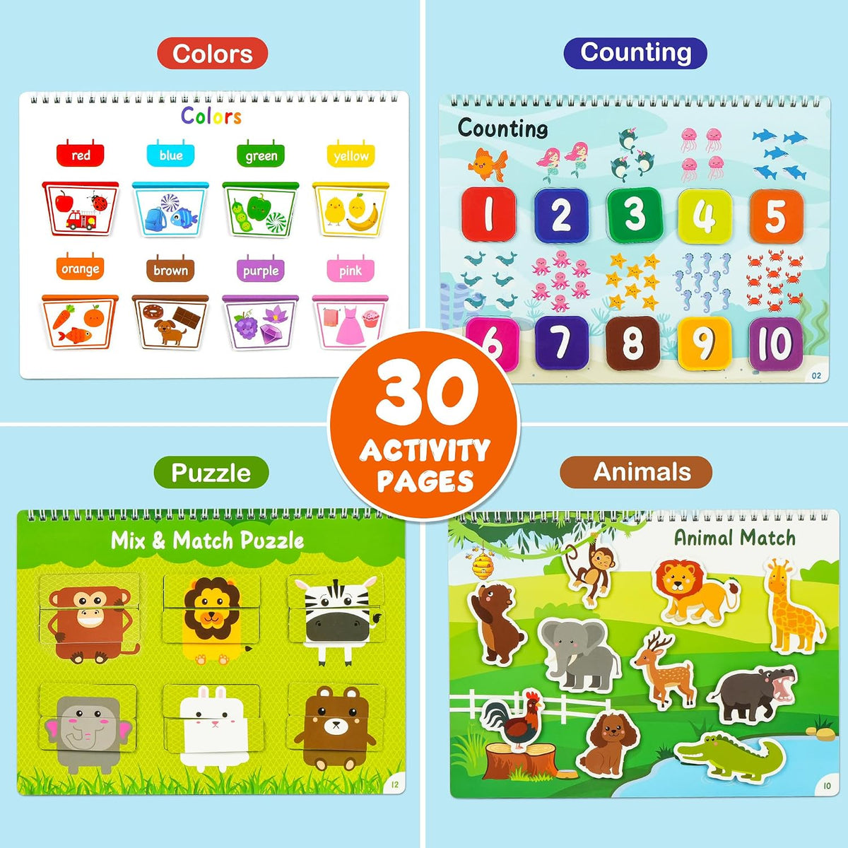 BenBen Busy Book for Toddlers 3-5, Pre-Assembled, 30 Pages - image 3