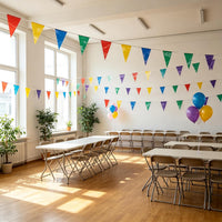 Pennant Banner Flags Pastel for Birthday Classroom Outdoor 4 Strings – Fun for Kids & Family - Colorful (Big) - image 4